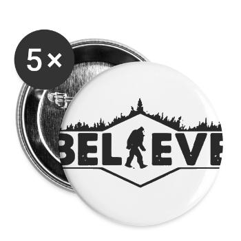 Believe Bigfoot in the Woods Quote Cool Funny - Buttons large 2.2'' (5-pack) - white
