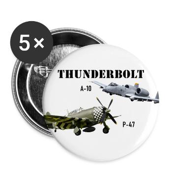 Thunderbolts - Buttons large 2.2'' (5-pack) - white