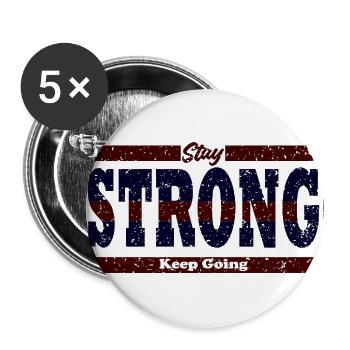 Stay Strong Keep Going Bold Typography - Buttons large 2.2'' (5-pack) - white