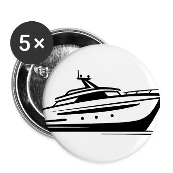 Yacht Drawing - Buttons large 2.2'' (5-pack) - white