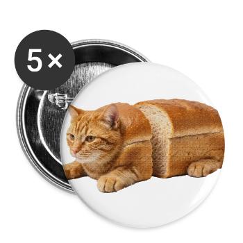 Loaf Cat: Breadloaf Feline Art - Buttons large 2.2'' (5-pack) - white