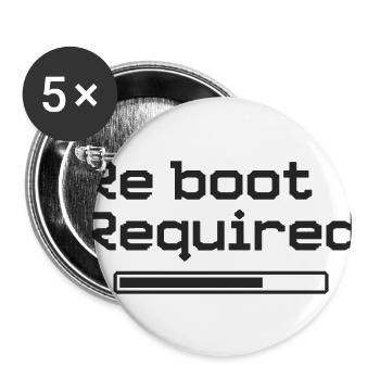Reboot Required – Retro-Gaming-Style - Buttons large 2.2'' (5-pack) - white