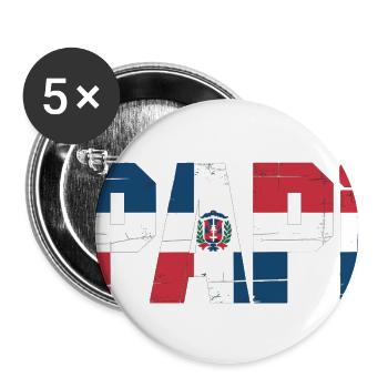 Papi Dominican Flag - Proud Dad From The Caribbean - Buttons large 2.2'' (5-pack) - white