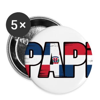 Papi Dominican Flag - Proud Dad From The Caribbean - Buttons large 2.2'' (5-pack) - white