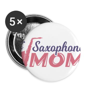 Saxophone Mom - Buttons large 2.2'' (5-pack) - white
