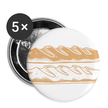 French Baker French Bread Baguette - Buttons large 2.2'' (5-pack) - white