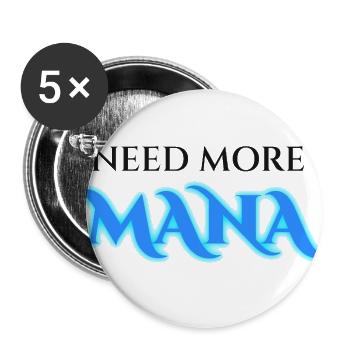 Need More Mana Neon Typography - Buttons large 2.2'' (5-pack) - white
