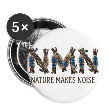 Nature Makes Noise - Buttons large 2.2'' (5-pack) - white