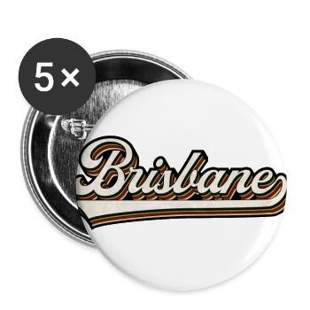Brisbane Retro Script - Buttons large 2.2'' (5-pack) - white