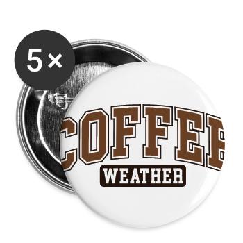 Coffee Weather - Buttons large 2.2'' (5-pack) - white