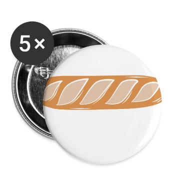 French Bread Baguette Pastry - Buttons large 2.2'' (5-pack) - white