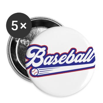 Classic Baseball - Buttons large 2.2'' (5-pack) - white