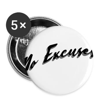 No Excuses Script Motivation - Buttons large 2.2'' (5-pack) - white
