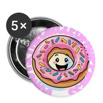 Donuts: The circle of happiness - Buttons large 2.2'' (5-pack) - white