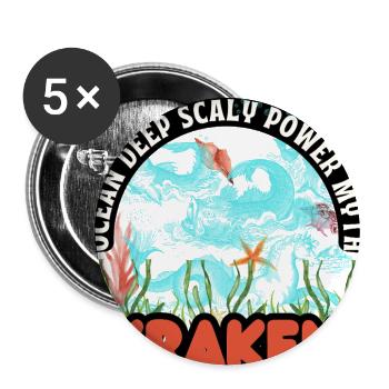 Sea Monster – Ocean Depth Mythical Beast Art - Buttons large 2.2'' (5-pack) - white