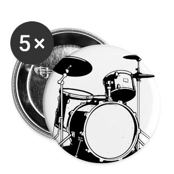 Drum Kit Sketch - Buttons large 2.2'' (5-pack) - white