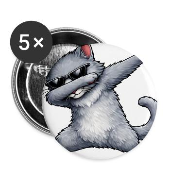 Dabbing Russian Blue Cat - Buttons large 2.2'' (5-pack) - white