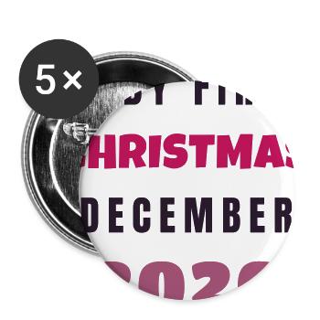 Baby First Christmas 2026 - New Baby Gift Idea - Buttons large 2.2'' (5-pack) - white