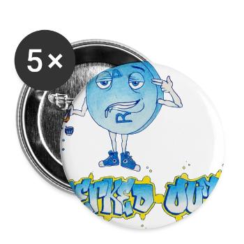 Moon Graffiti Pop Cartoon - Buttons large 2.2'' (5-pack) - white