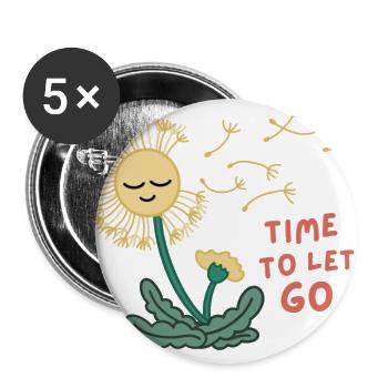 Time to Let Go | Dandelion Seed Art - Buttons large 2.2'' (5-pack) - white