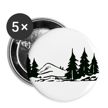 Midnight Pines Forest Silhouette - Buttons large 2.2'' (5-pack) - white