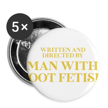 Written and directed by man with foot fetish - Buttons large 2.2'' (5-pack) - white
