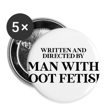 Written and directed by man with foot fetish - Buttons large 2.2'' (5-pack) - white