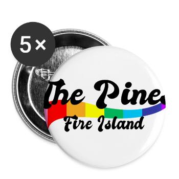 The Pines Fire Island rainbow beach queer souvenir - Buttons large 2.2'' (5-pack) - white