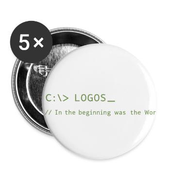 Logos John 1:1 Tech Christian Programmer - Buttons large 2.2'' (5-pack) - white