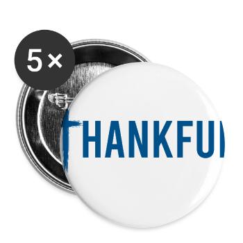 Christian Thankful Cross Brush Stroke Faith Tee - Buttons large 2.2'' (5-pack) - white