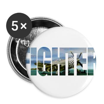 Fighter P-47 Thunderbolt - Buttons large 2.2'' (5-pack) - white