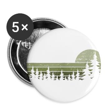 Emerald Pines Horizon Silhouette - Buttons large 2.2'' (5-pack) - white
