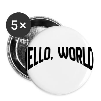 Hello world  typography design for programmers - Buttons large 2.2'' (5-pack) - white