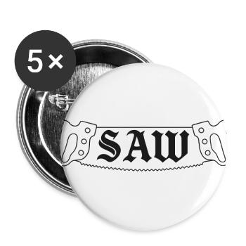 Vintage Saw Blade Tattoo Style Design - Buttons large 2.2'' (5-pack) - white