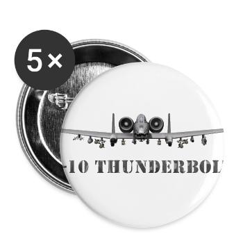 A10 Thunderbolt Frontline Print - Buttons large 2.2'' (5-pack) - white