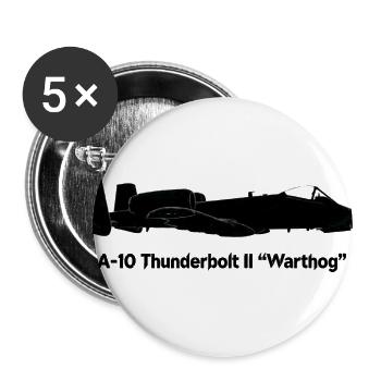 A10 Warthog Silhouette - Buttons large 2.2'' (5-pack) - white