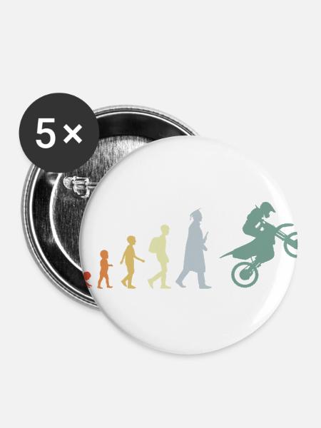 Baby to Motocross Evolution - Buttons large 2.2'' (5-pack) - white