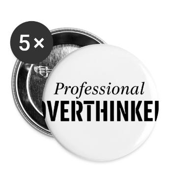 Professional Overthinker Typography Tee - Buttons large 2.2'' (5-pack) - white