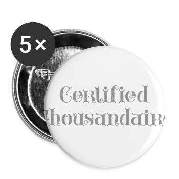 Certified Thousandaire vintage funny - Buttons large 2.2'' (5-pack) - white