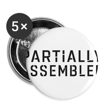 Humorous Stencil Partially Assembled Design - Buttons large 2.2'' (5-pack) - white
