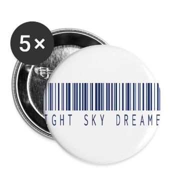 Night Sky Dreamer Space Barcode - Buttons large 2.2'' (5-pack) - white