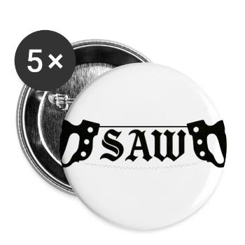SAW Logo White Teeth Blade - Buttons large 2.2'' (5-pack) - white