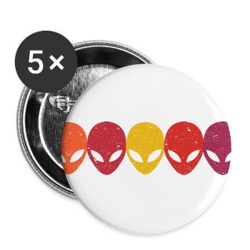 Alien Heads Faces Extraterrestrials Retro Vintage - Buttons large 2.2'' (5-pack) - white