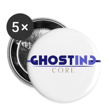 Ghosting Core Neon Emblem - Buttons large 2.2'' (5-pack) - white