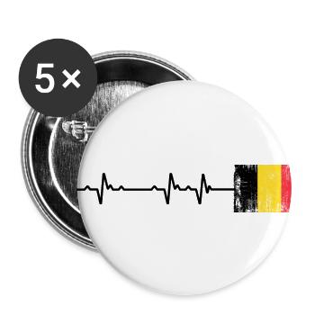 Colorblock Flame Stripes on Black - Buttons large 2.2'' (5-pack) - white