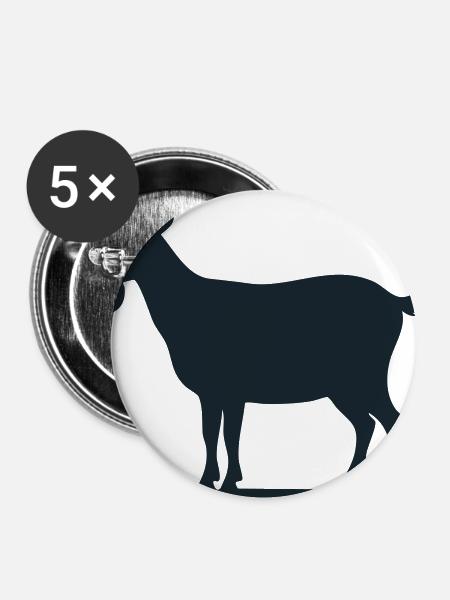 Goat - Buttons large 2.2'' (5-pack) - white