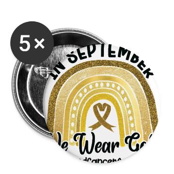 In September We Wear Gold Childhood Cancer Awarene - Buttons large 2.2'' (5-pack) - white