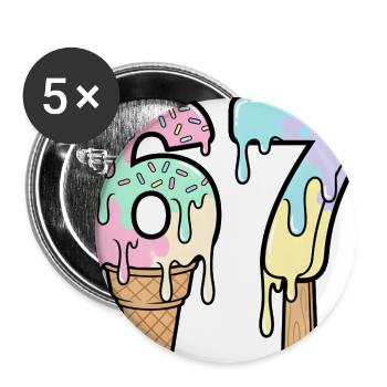 67 ice cream drip  - Buttons large 2.2'' (5-pack) - white