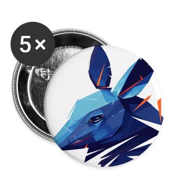 Striking Neon Blue Aardvark Head Art - Buttons large 2.2'' (5-pack) - white