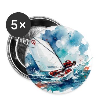 Optimist Watercolor  - Buttons large 2.2'' (5-pack) - white